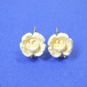 Rose Flower Earrings Celluloid Screwback Vintage Winard 1/20 12K GF